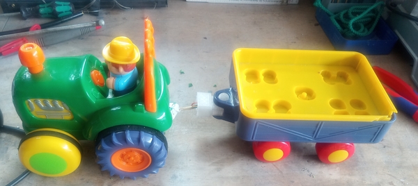 Toy tractor repaired