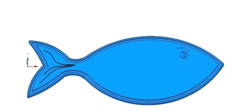 simple-made tray board for cutting fish 3d-print and cnc