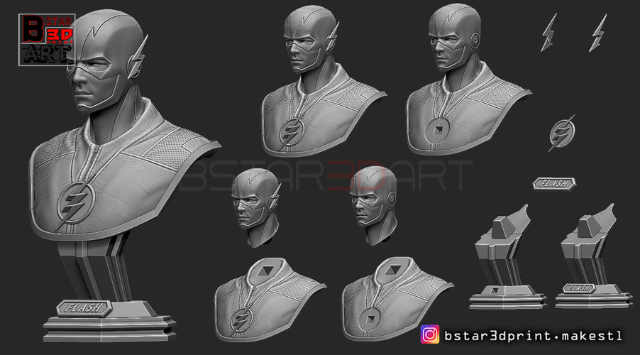 The Flash Bust 3D Print 253330