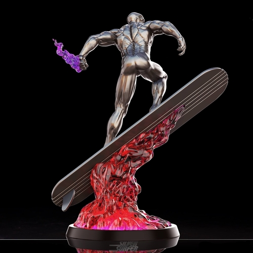 3D Printed Silver Surfer in action 3D print model by