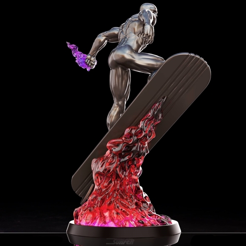 3D Printed Silver Surfer in action 3D print model by