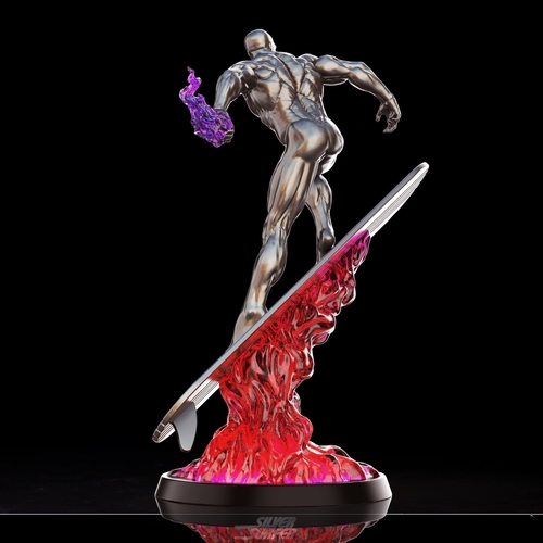 3D Printed Silver Surfer in action 3D print model by