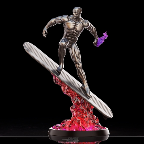 3D Printed Silver Surfer in action 3D print model by