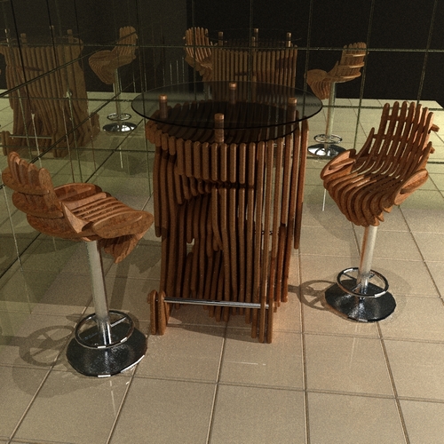 Bar table #kojeans. Parametric furniture. 3D Print 253427