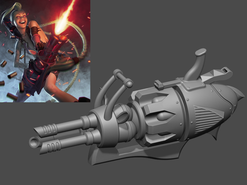 Jinx Minigun LOL league of legends - Fan Art 3D print model