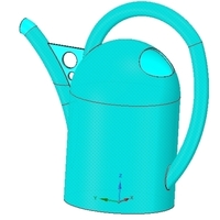 handle watering can for flowers v01 3d-print and cnc - Thumbnail 4