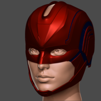 Captain Marvel helmet - Fan Art for cosplay 3D print model - Thumbnail 1