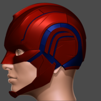Captain Marvel helmet - Fan Art for cosplay 3D print model - Thumbnail 2