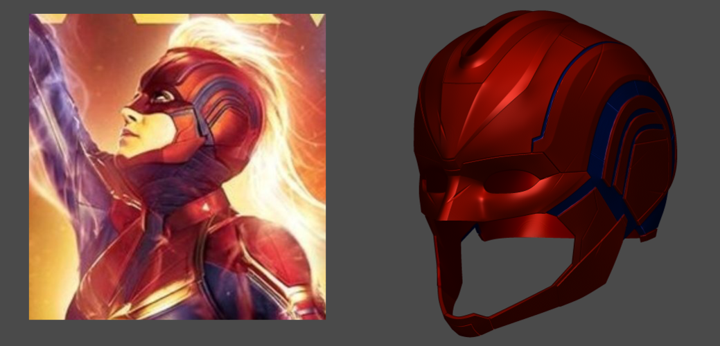 Captain Marvel helmet - Fan Art for cosplay 3D print model