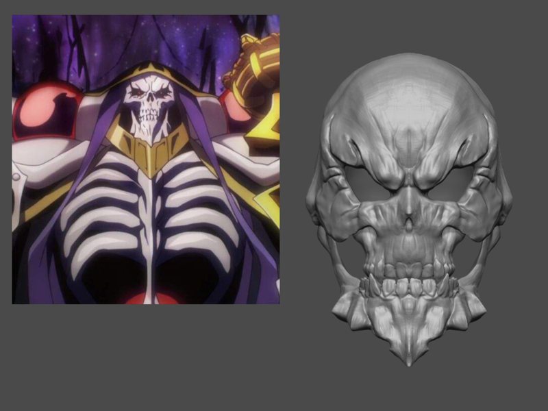 Ainz Ooal Gown Mask from OverLord - Fan Art for cosplay