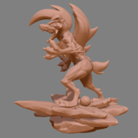 Pokemon Lycanroc Midnight - Fan Art - Figure 3D print model  - Thumbnail 4