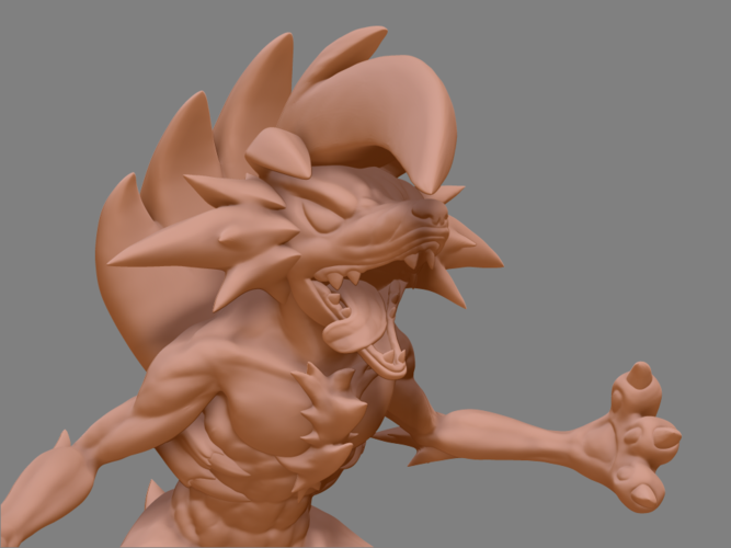 Pokemon Lycanroc Midnight - Fan Art - Figure 3D print model