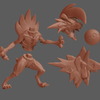 Pokemon Lycanroc Midnight - Fan Art - Figure 3D print model  - Thumbnail 9
