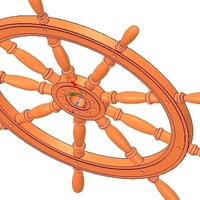 Ships Steering Wheel v03 for 3d-print and cnc - Thumbnail 4