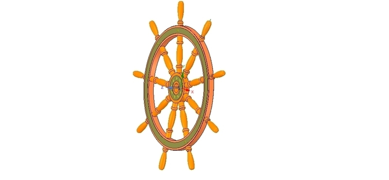 Ships Steering Wheel v03 for 3d-print and cnc