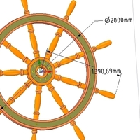 Ships Steering Wheel v03 for 3d-print and cnc - Thumbnail 14