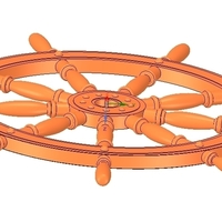 Ships Steering Wheel v03 for 3d-print and cnc - Thumbnail 15