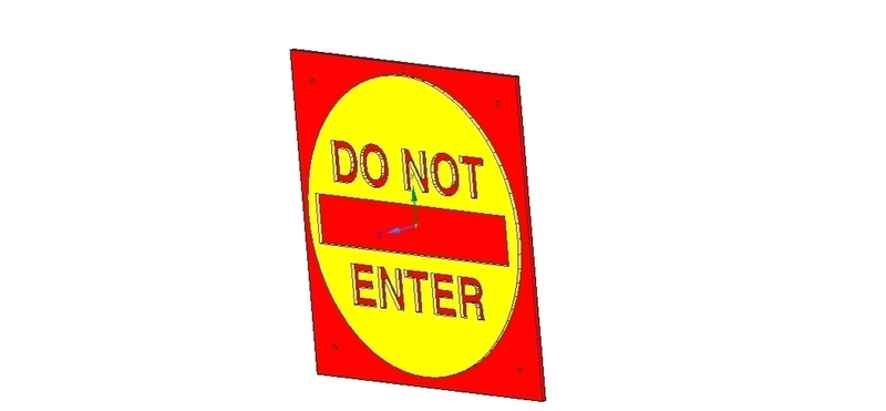 do not enter sign stop parents for real 3D printing 