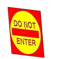 Small do not enter sign stop parents for real 3D printing  3D Printing 254369