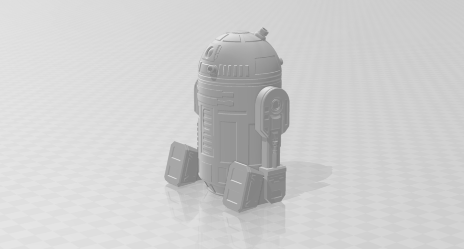 r2-d2 robots re-designed with moveable parts in one prints.  3D Print 254405