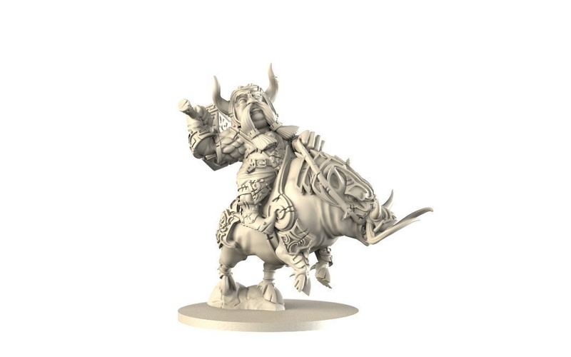 Dwarf on Boar 3D Print 254522