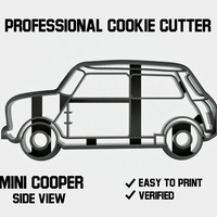 Mini cooper car side view cookie cutter - Thumbnail 1