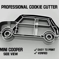 Small Mini cooper car side view cookie cutter 3D Printing 254638