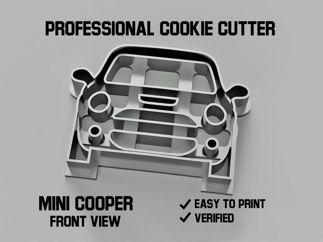 Mini cooper car front view cookie cutter 3D Print 254660