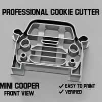 Small Mini cooper car front view cookie cutter 3D Printing 254660