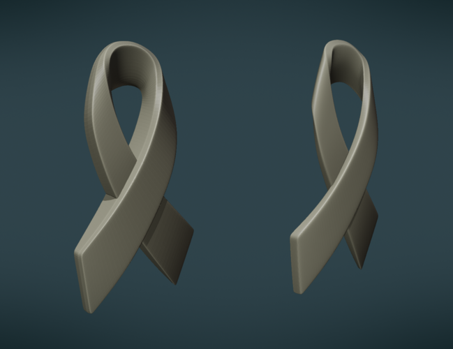 Cancer Ribbon 3D Print 254737