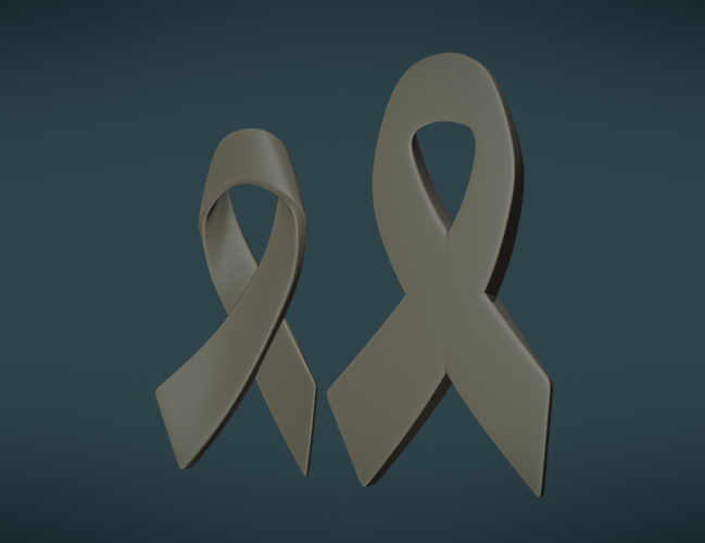 Cancer Ribbon 3D Print 254739