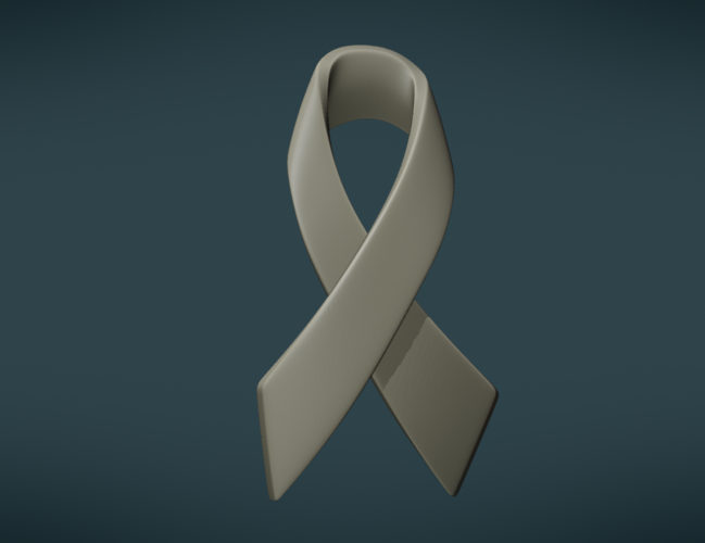 Cancer Ribbon 3D Print 254742