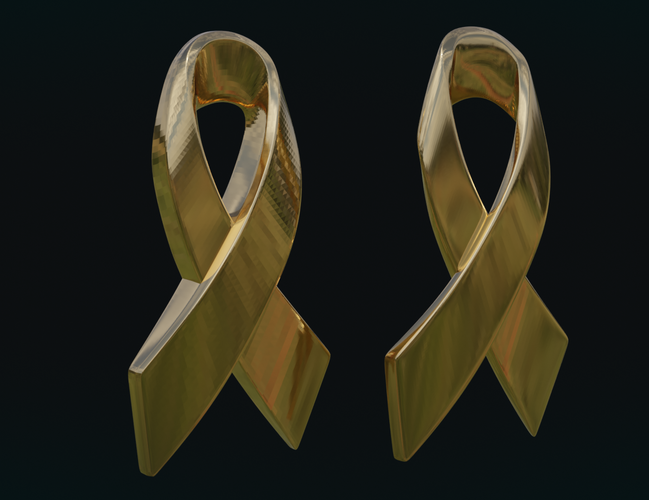 Cancer Ribbon 3D Print 254744