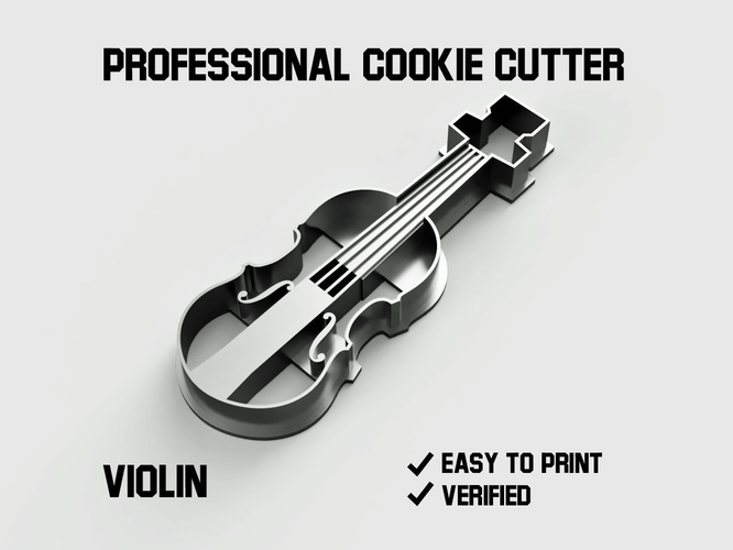 Violin cookie cutter 3D Print 254751