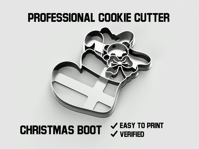 Christmas boot cookie cutter 3D Print 254752