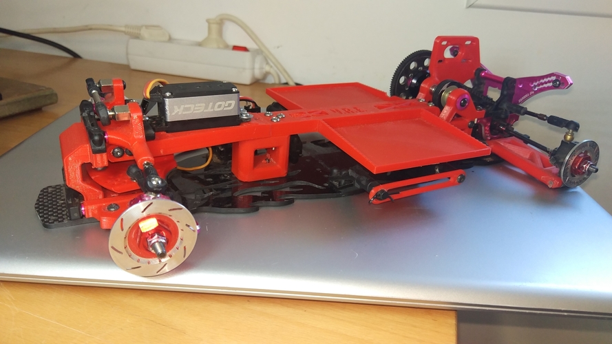 Sakura D4 steering + upper motor mount RWD 3D Print 254923