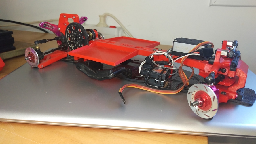 Sakura D4 steering + upper motor mount RWD 3D Print 254925