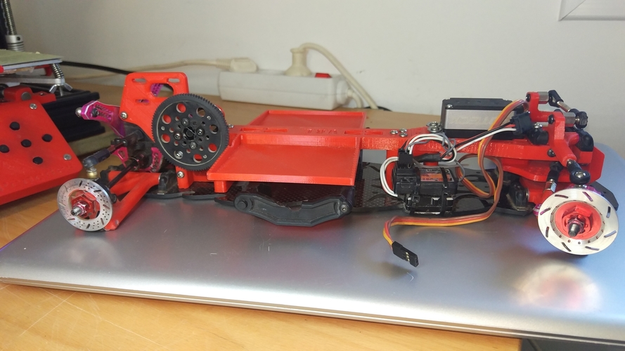 Sakura D4 steering + upper motor mount RWD 3D Print 254926