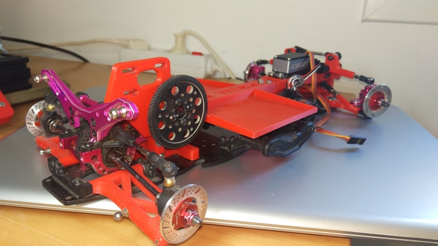 Sakura D4 steering + upper motor mount RWD 3D Print 254927
