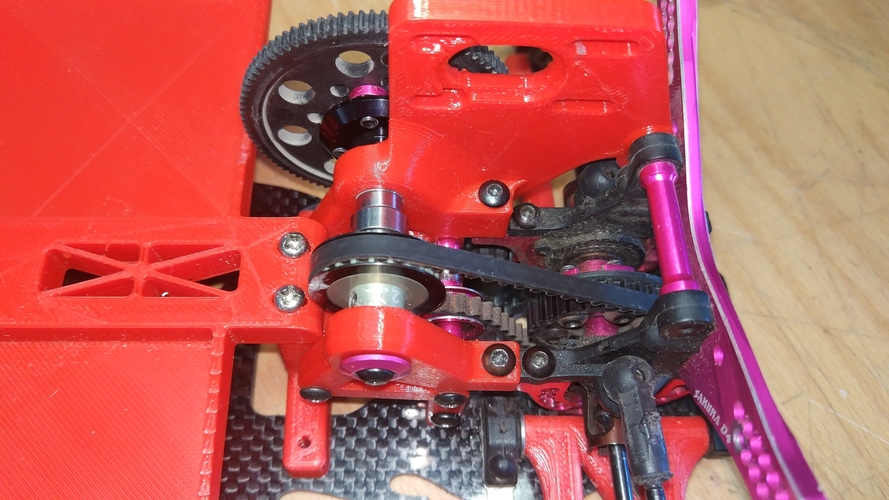 3D Printed Sakura D4 steering + upper motor mount RWD by MundoRc94