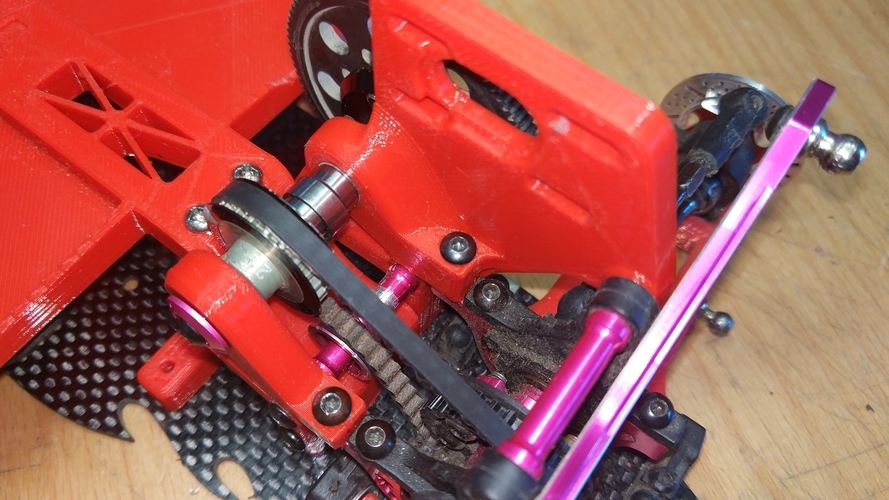 Sakura D4 steering + upper motor mount RWD 3D Print 254931