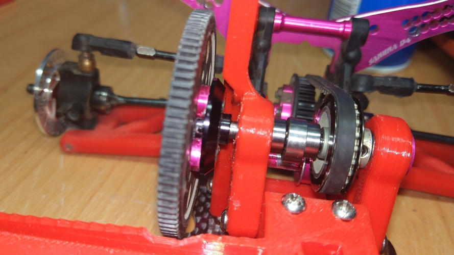 Sakura D4 steering + upper motor mount RWD 3D Print 254932