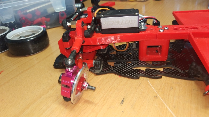 Sakura D4 steering + upper motor mount RWD 3D Print 254934