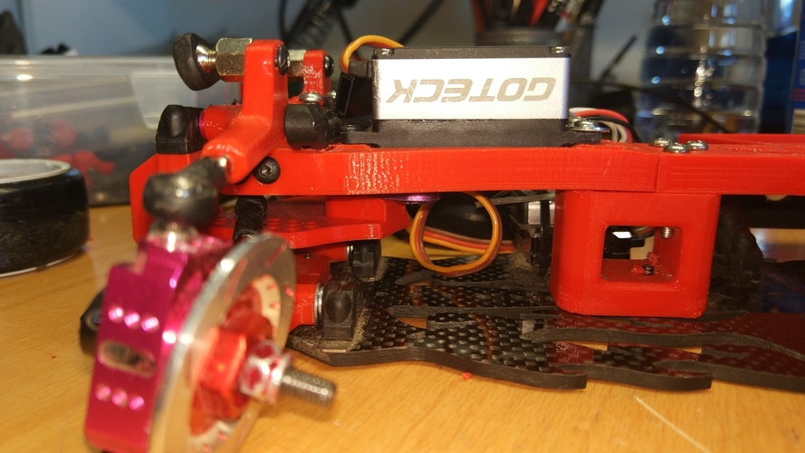 Sakura D4 steering + upper motor mount RWD 3D Print 254935