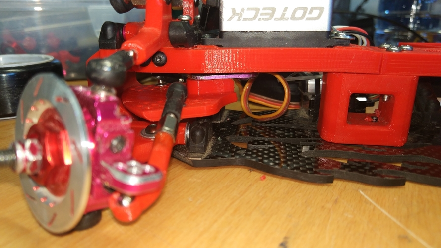 Sakura D4 steering + upper motor mount RWD 3D Print 254936