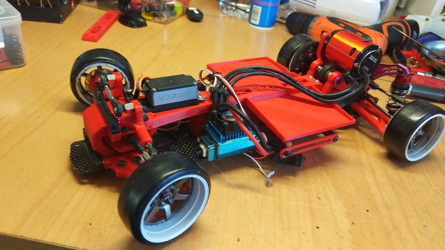 Sakura D4 steering + upper motor mount RWD 3D Print 254937