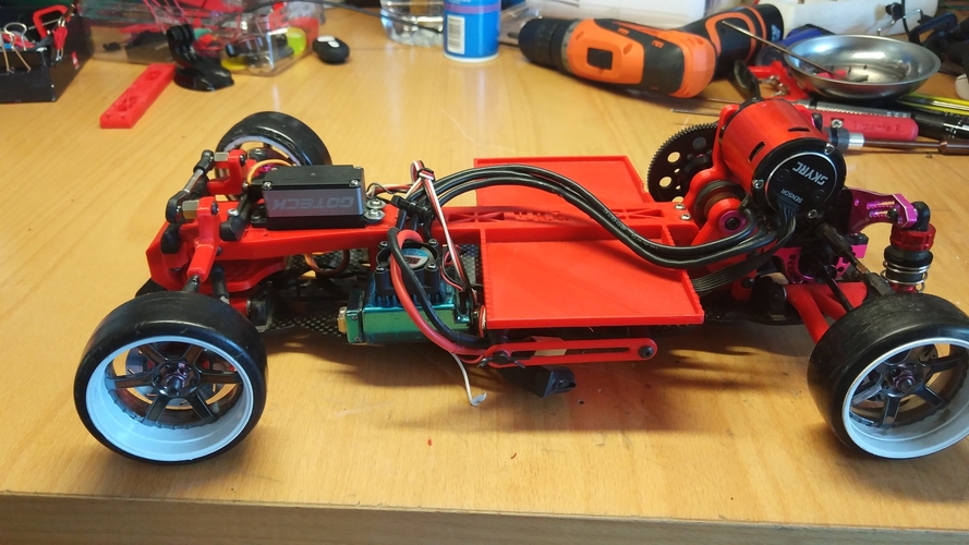 Sakura D4 steering + upper motor mount RWD 3D Print 254938