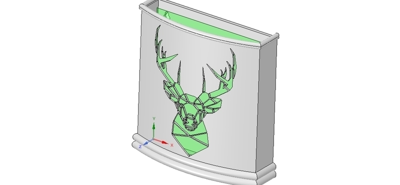 Umbrella wall mount Holder  for real 3D printing and cnc 