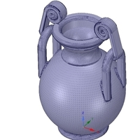 Greek vase amphora cup vessel for 3d-print or cnc - Thumbnail 1