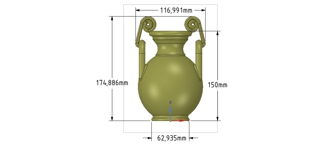 Greek vase amphora cup vessel for 3d-print or cnc 3D Print 255120